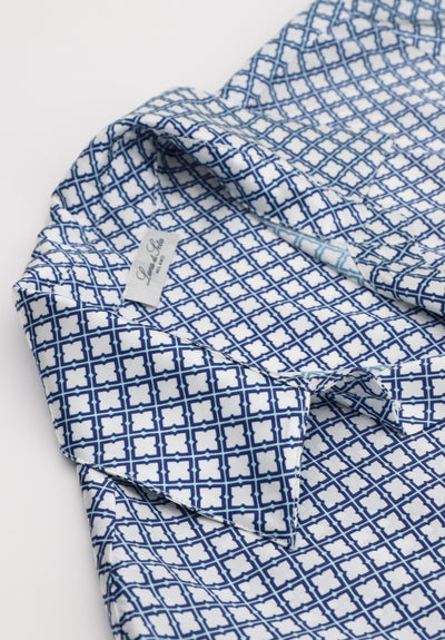 Luna di Seta Silk Pajama Lantern Shadow Ivory Blue