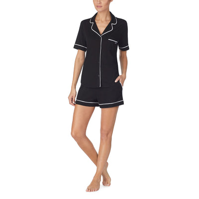 DKNY Sleepwear Signature Top & Boxer PJ Black