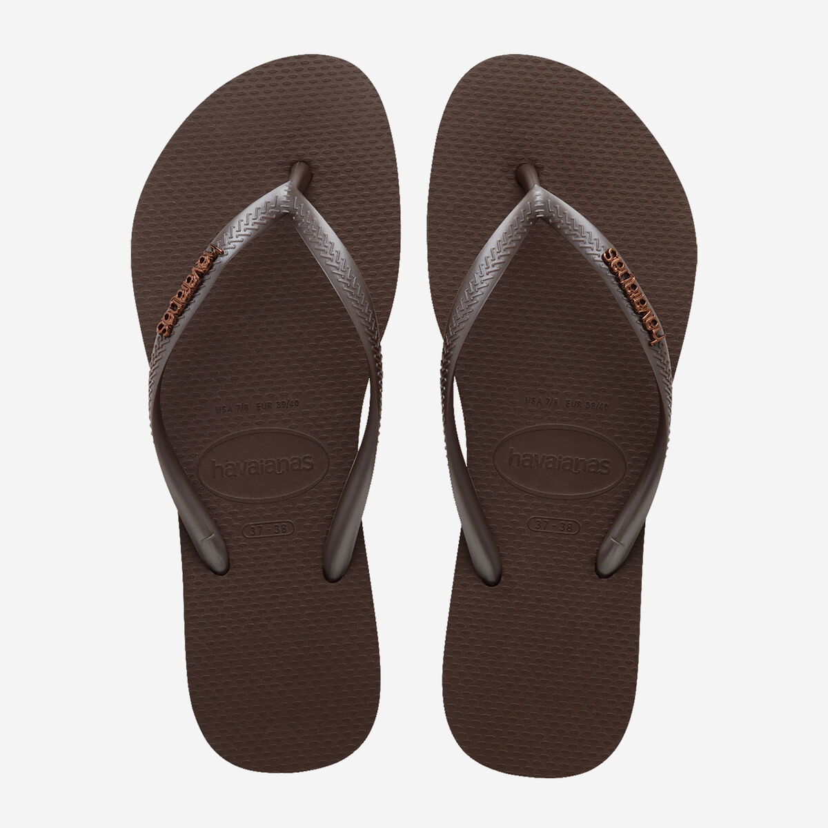 Havaianas Logo Metallic Dark Brown