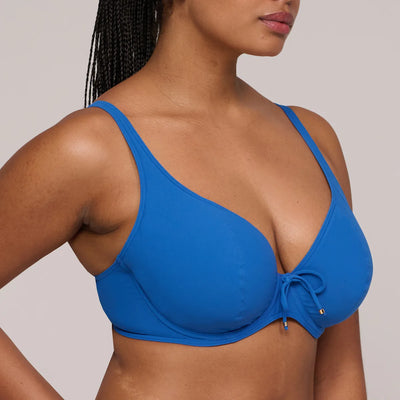 PrimaDonna Swim Aswan Padded Plunge bikini top Delphinium Cheer Blue