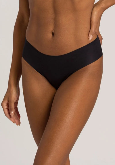 Hanro Invisible Cotton High Cut Brief Black