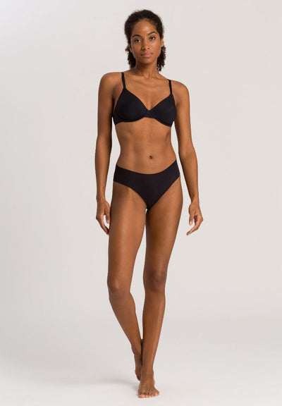 Hanro Invisible Cotton High Cut Brief Black