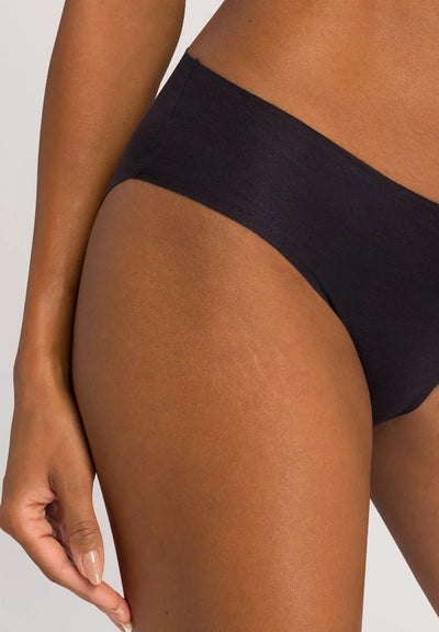 Hanro Invisible Cotton High Cut Brief Black