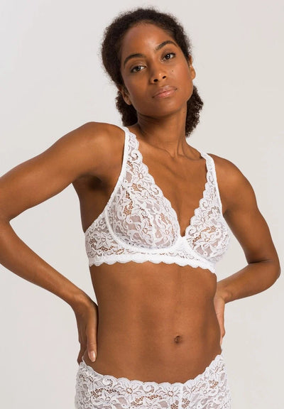 Hanro Moments Lace Cup Soft Bra White