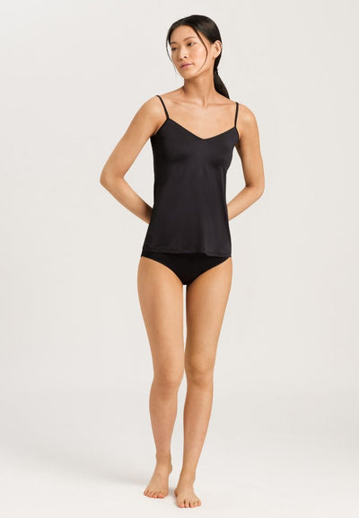 Hanro Satin Deluxe Spaghetti Camisole Black