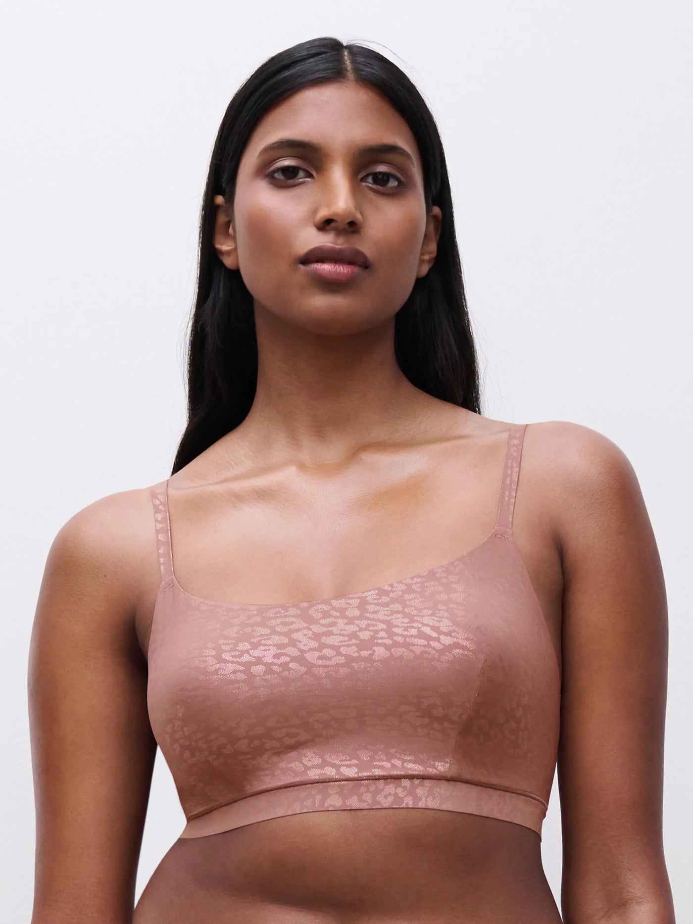 Chantelle SoftStretch Padded Bralette Pink Leo Shimmer
