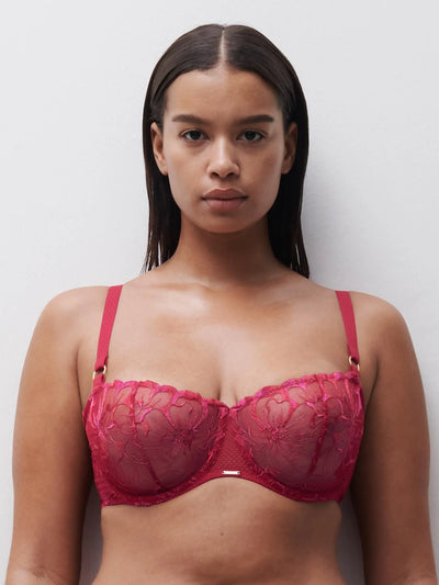 Chantelle Fleurs Half-Cup Balcony Bra Pomme d'Amour