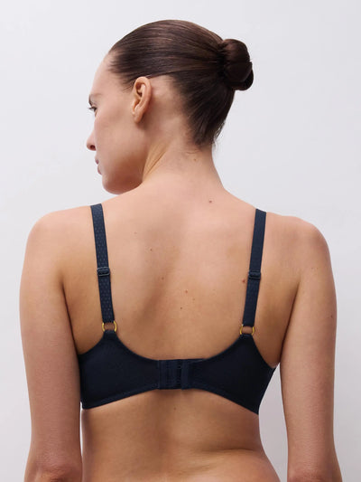 Chantelle Fleurs Plunge Underwire Bra Sailing Blue Lurex