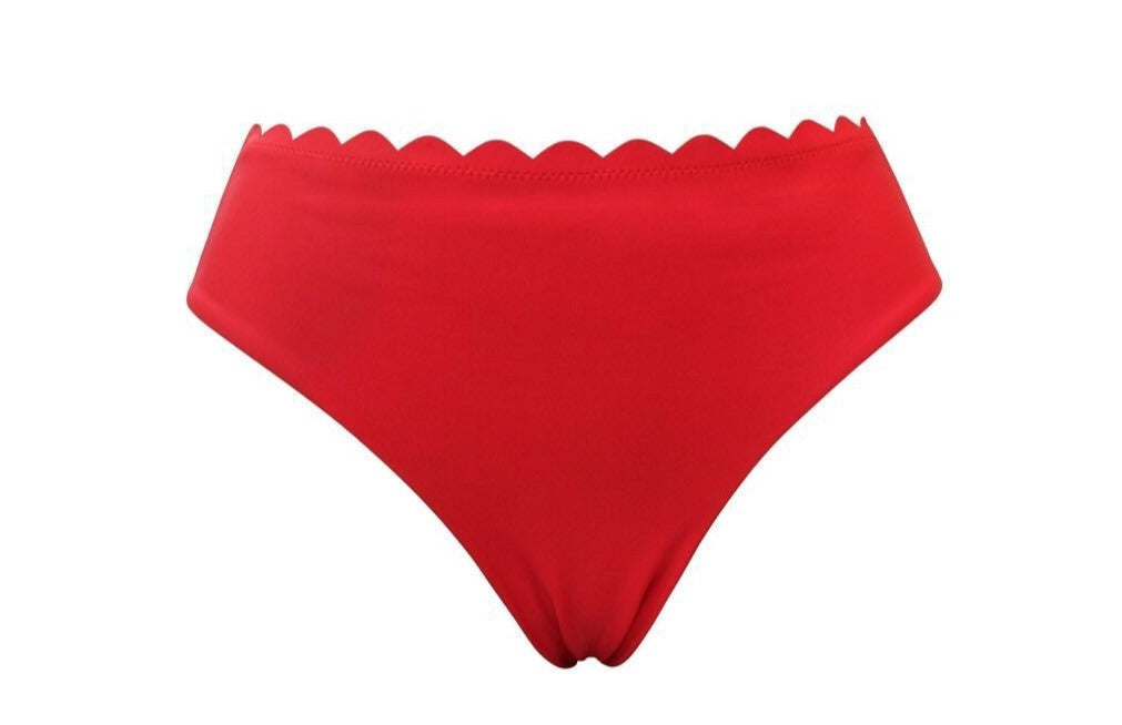 KAANDA BEACH LIFE VENUS MID RISE BIKINI BOTTOM Red