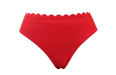 KAANDA BEACH LIFE VENUS MID RISE BIKINI BOTTOM Red