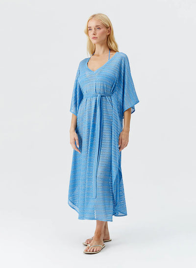 Melissa Odabash June Kaftan Zigzag Ocean