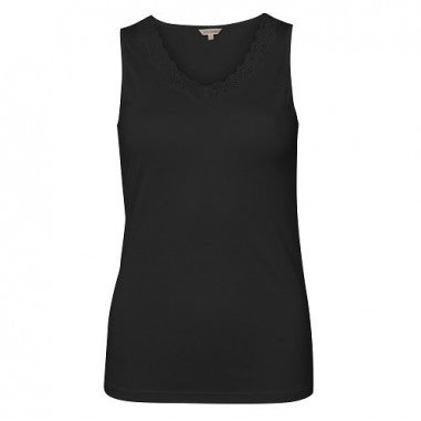 Lady Avenue Silk Jersey lace top Black