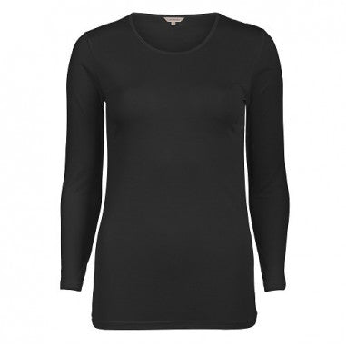 Lady Avenue silk jersey long t-shirt Black