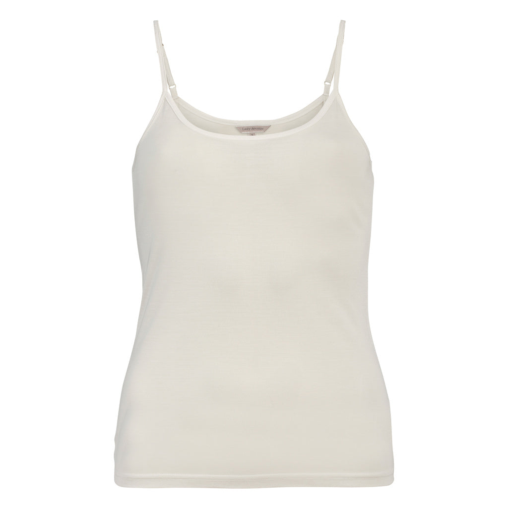 Lady Avenue Silk Jersey Camisole Off-white