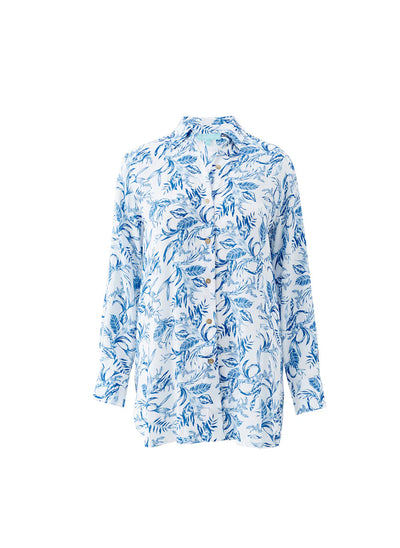 Melissa Odabash Paige shirt Blue Leaf