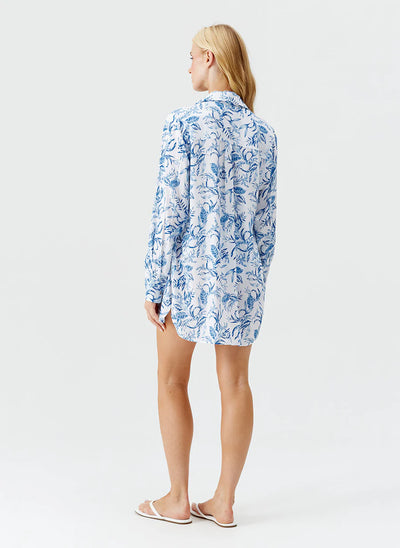 Melissa Odabash Paige shirt Blue Leaf