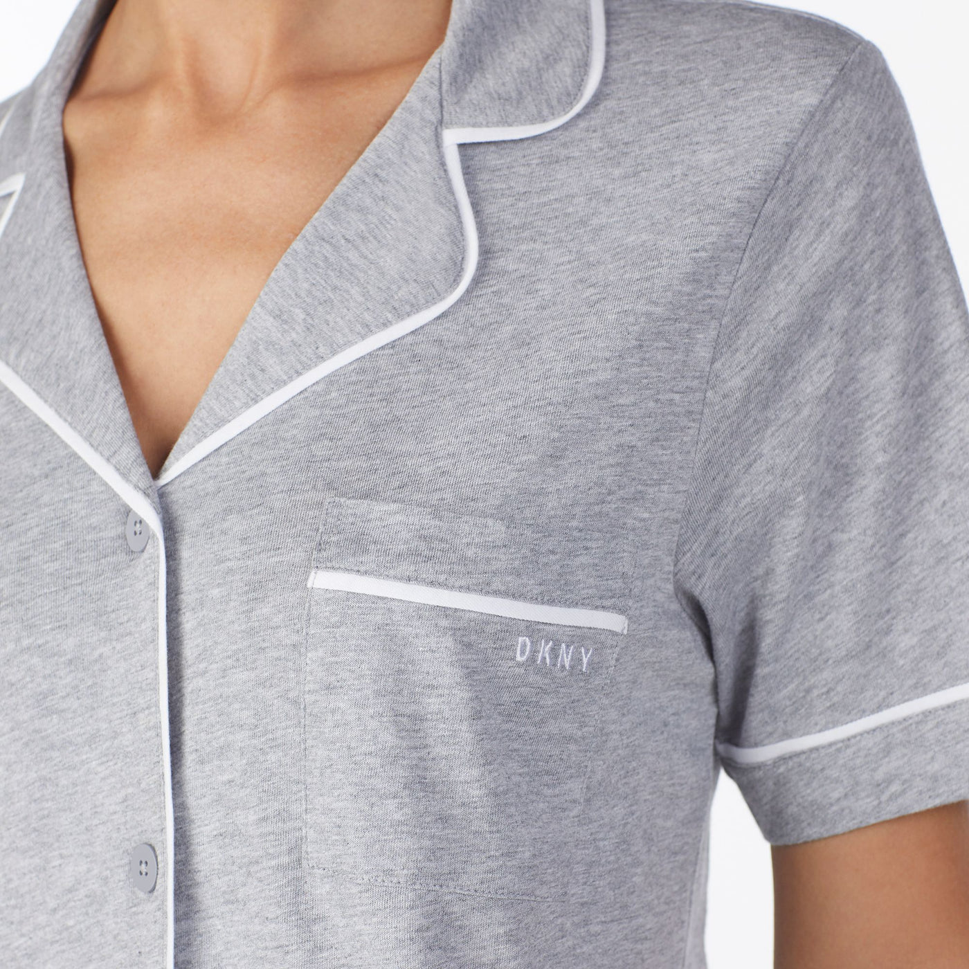 DKNY Sleepwear Signature Top & Boxer PJ Heather Grey