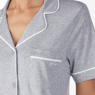 DKNY Sleepwear Signature Top & Boxer PJ Heather Grey