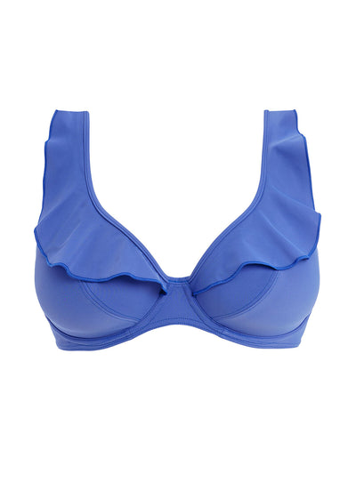 Freya Jewel Cove High Apex Bikini top Plain Azure