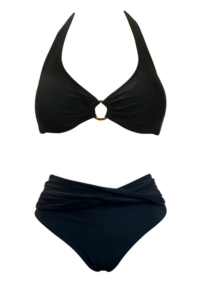 Kaanda Beach life underwire halter bikini black