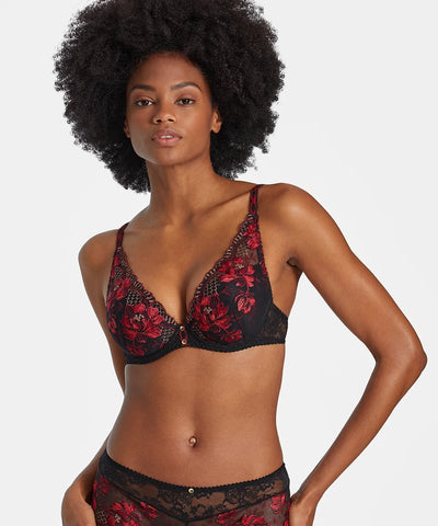 Aubade Mélodie D'été Shoulders plunge bra Black Cherry