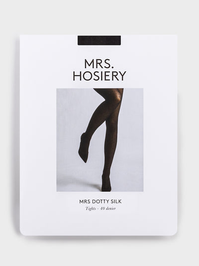 Mrs. Hoisery Mrs Dotty Silk Tights Black