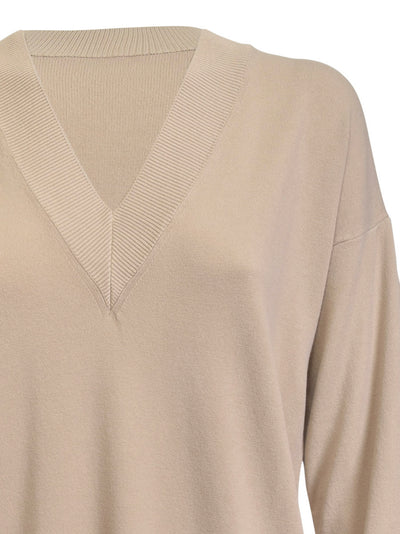 Verdissima lounge v-ringad tröja Beige