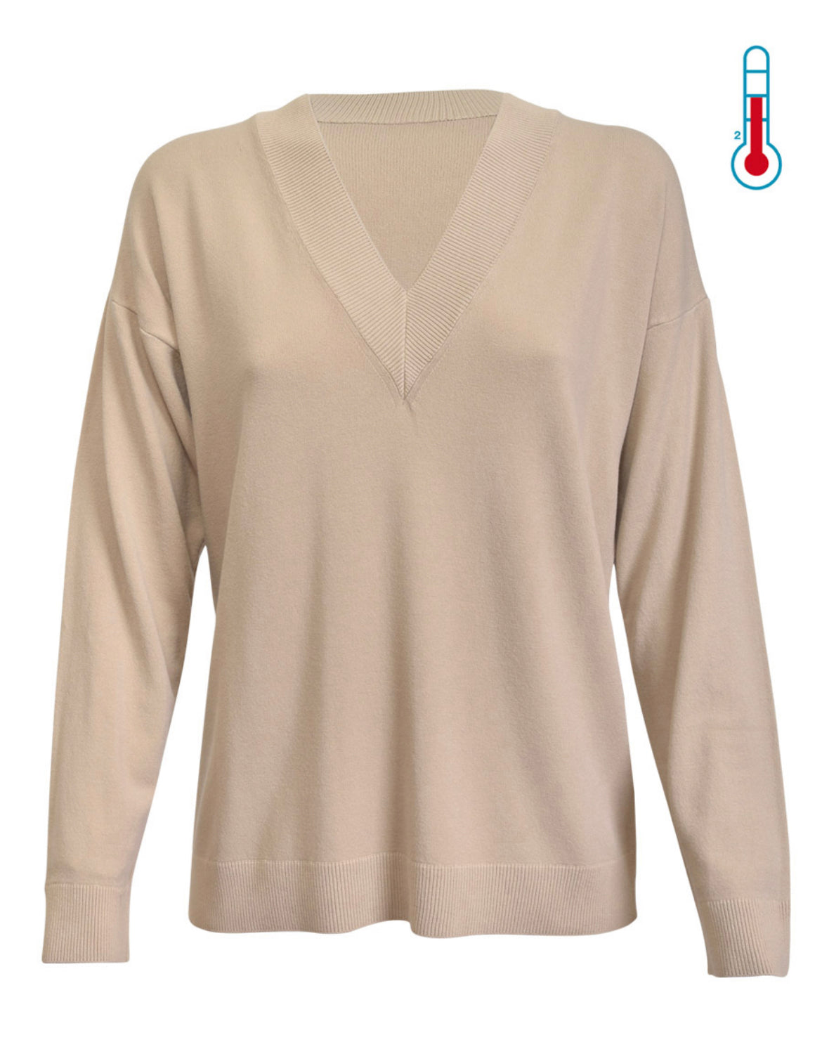 Verdissima lounge v-ringad tröja Beige